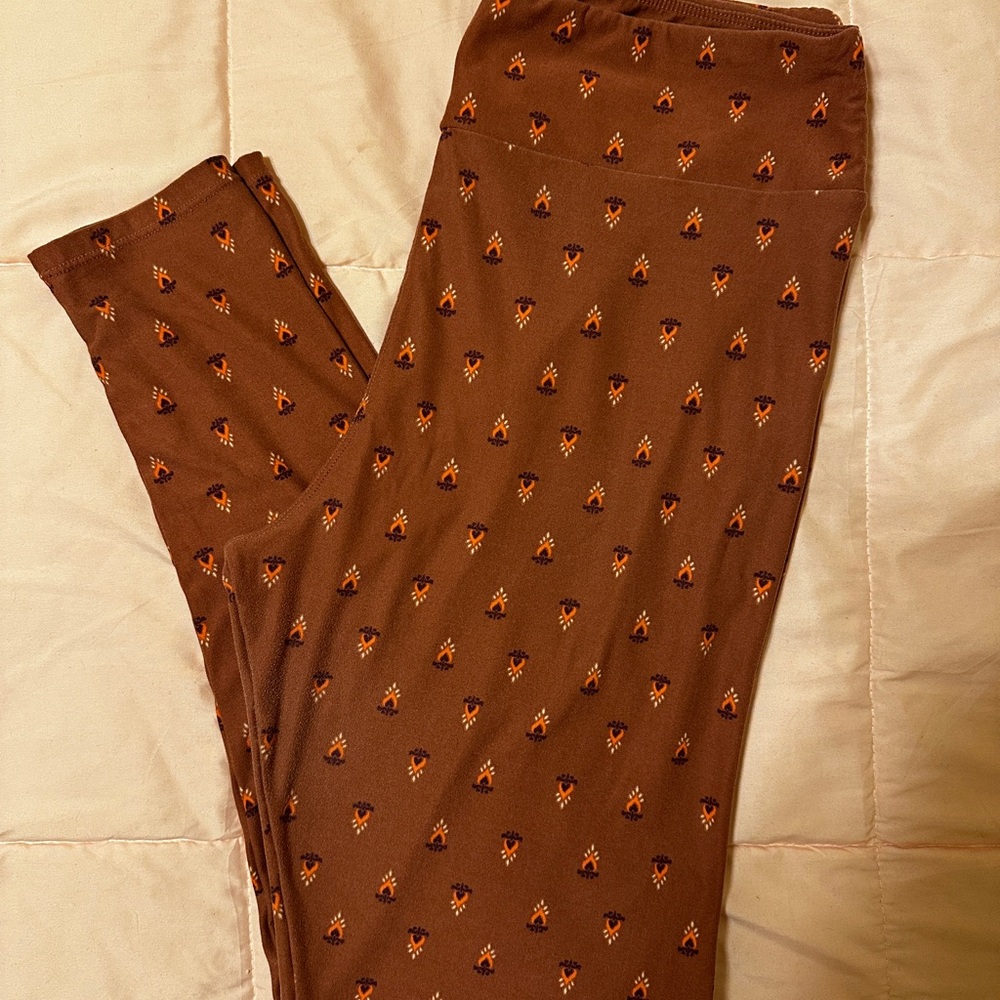 Brown Patterned Leggings